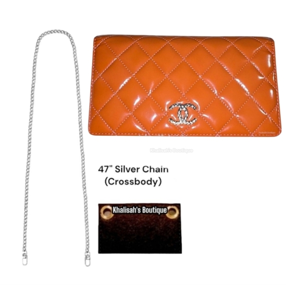 LIKE NEW!!! Chanel Coral Diamond Quilted Patent Leather CC Continental Wallet - Picture 12 of 17